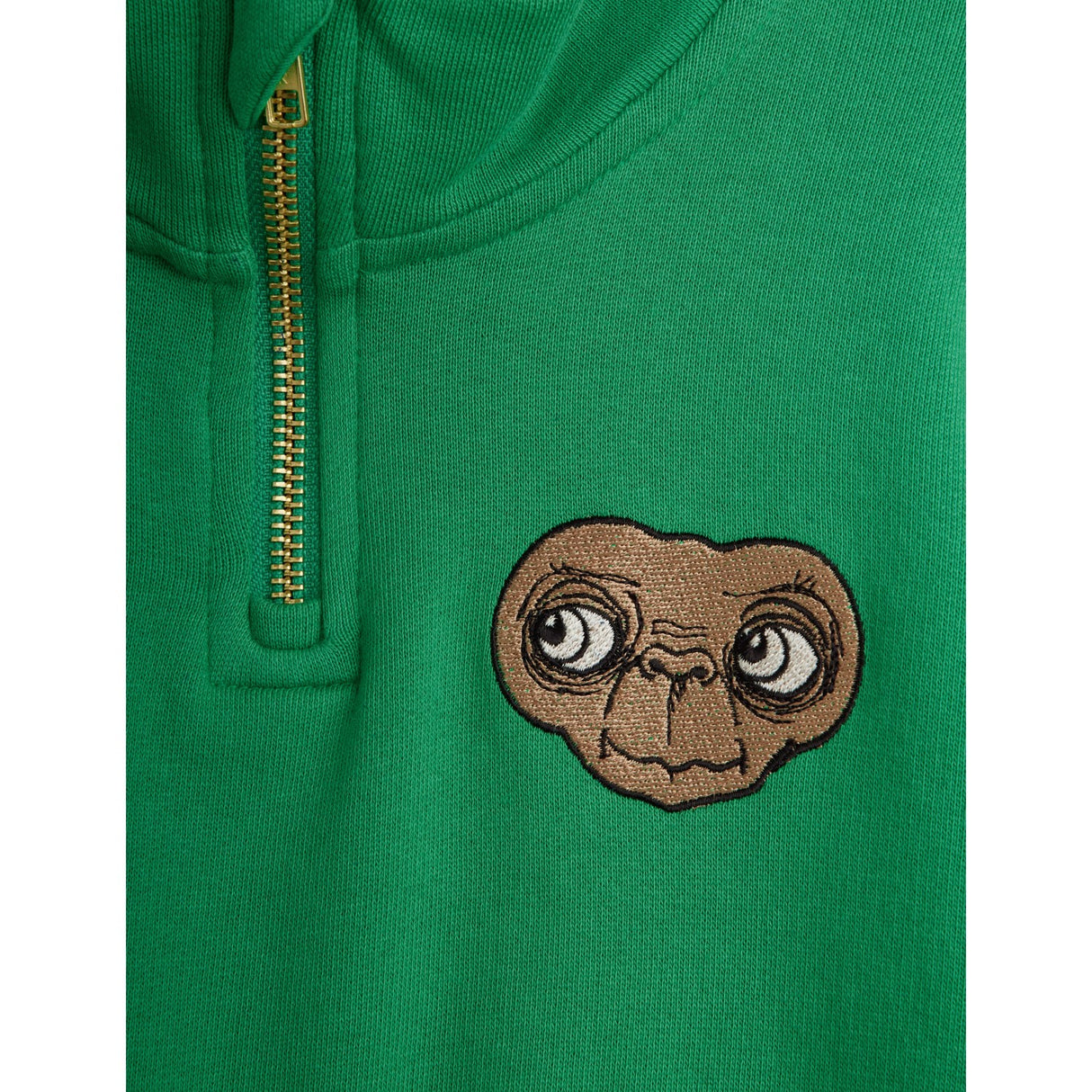 Mini Rodini Green E.T Emb Halfzip Collegegenser
