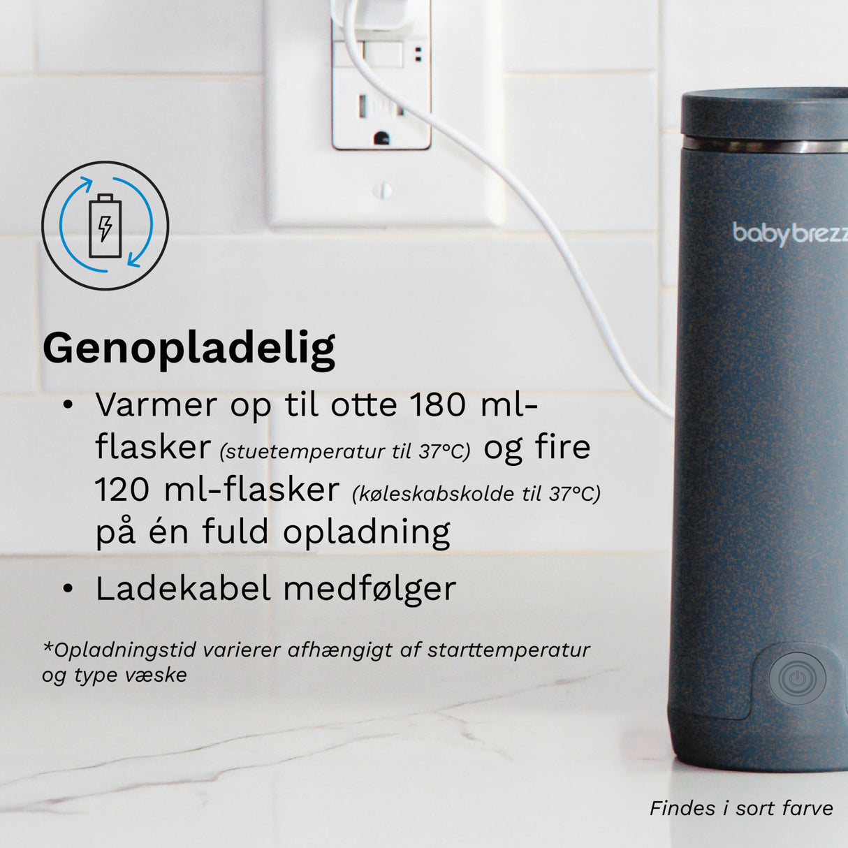 Baby Brezza Black Superfast Portable Flaske Warmer