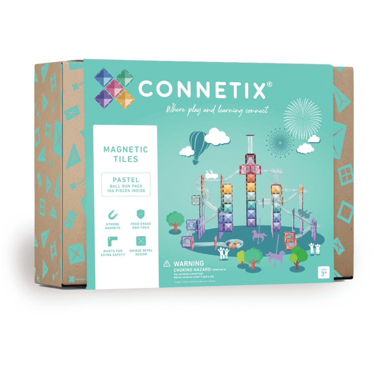 Connetix Pastel Ball Run Pakke 106 Styks