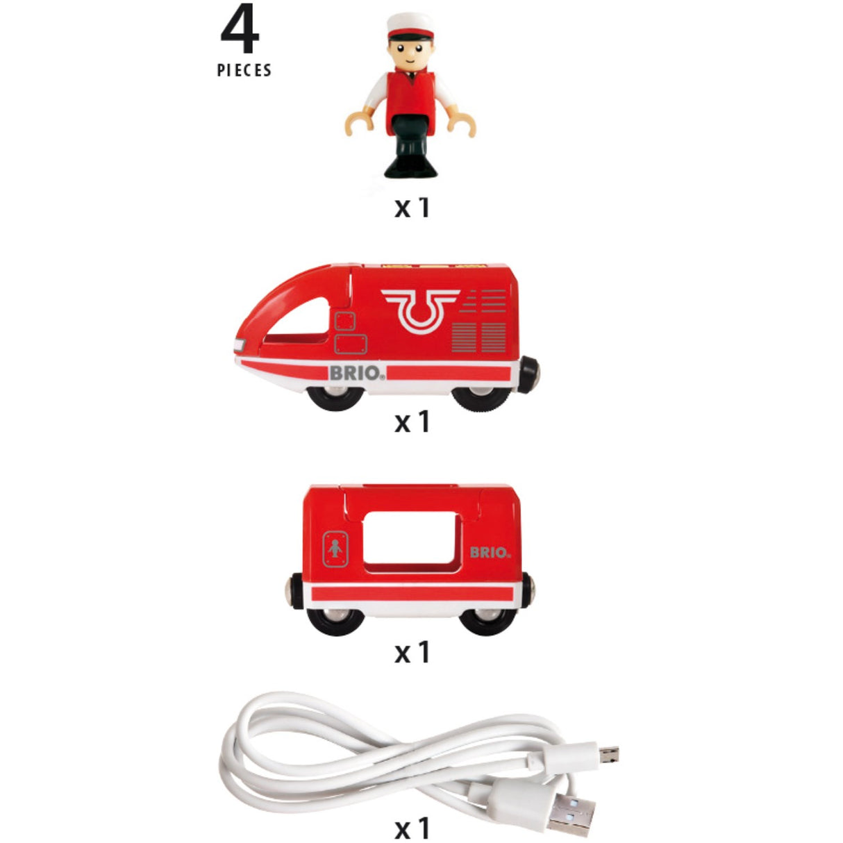 BRIO® 33746 Genopladeligt Tog Med USB-kabel