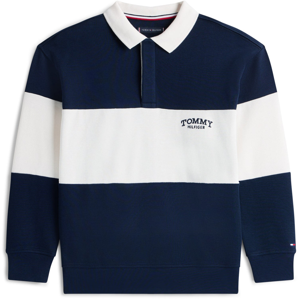 Tommy Hilfiger Dark Night Navy Colourblock Colourblock Polo Ls
