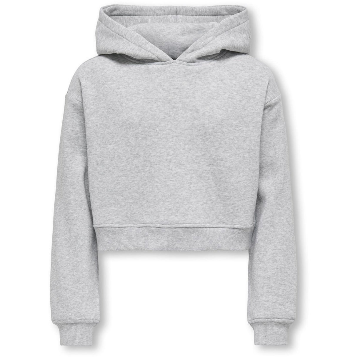 kids ONLY Light Grey Melange Kogsweat L/S Hettegenser Kort Swt Noos