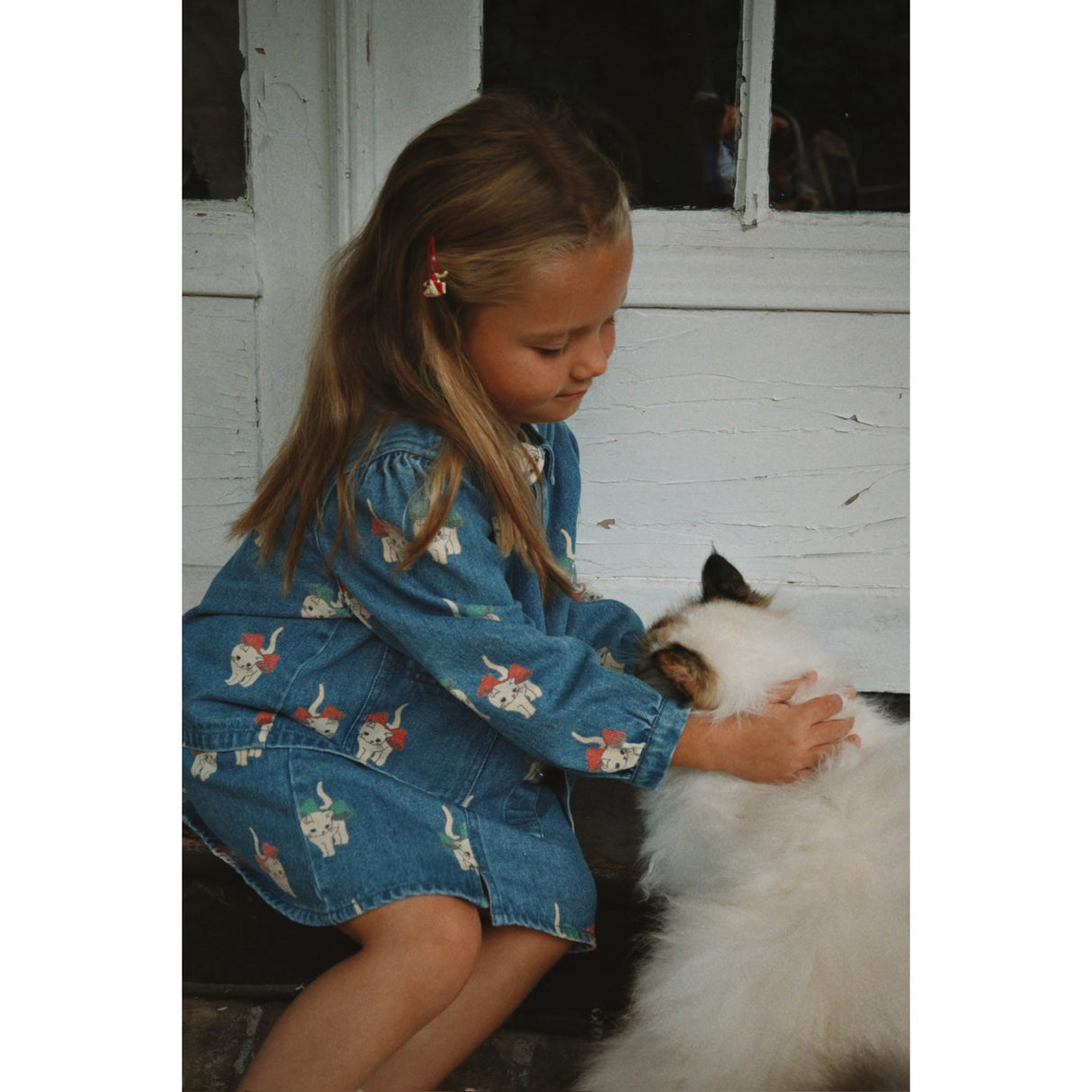 Konges Sløjd Bow Kitty Denim Magot Halsbånd Jakke Gots