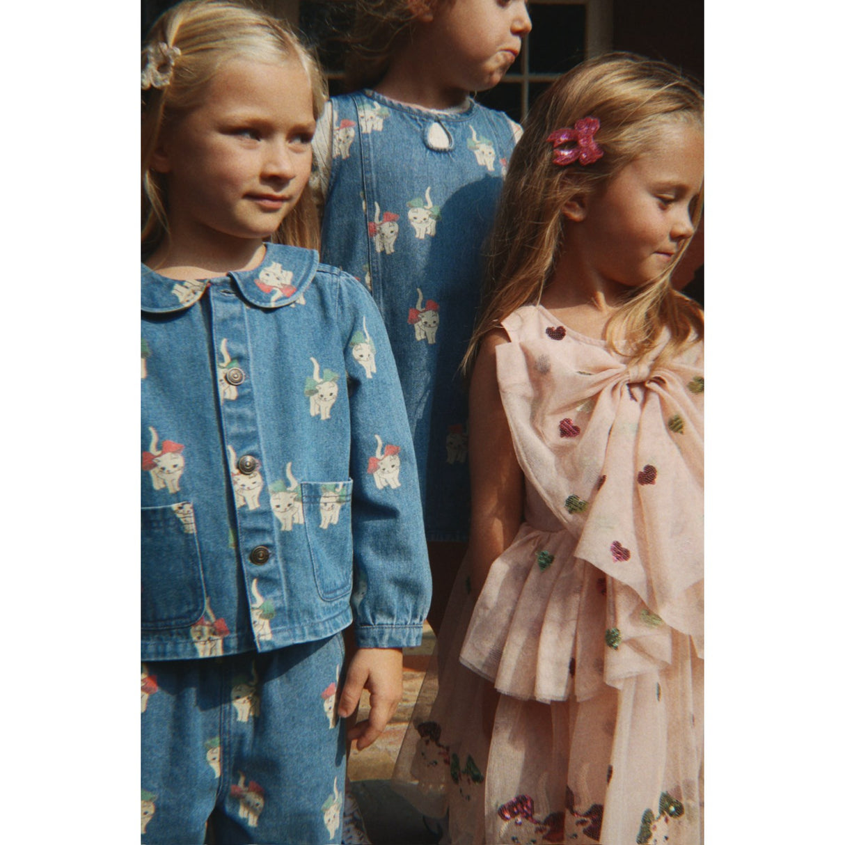 Konges Sløjd Bow Kitty Denim Magot Halsbånd Jakke Gots