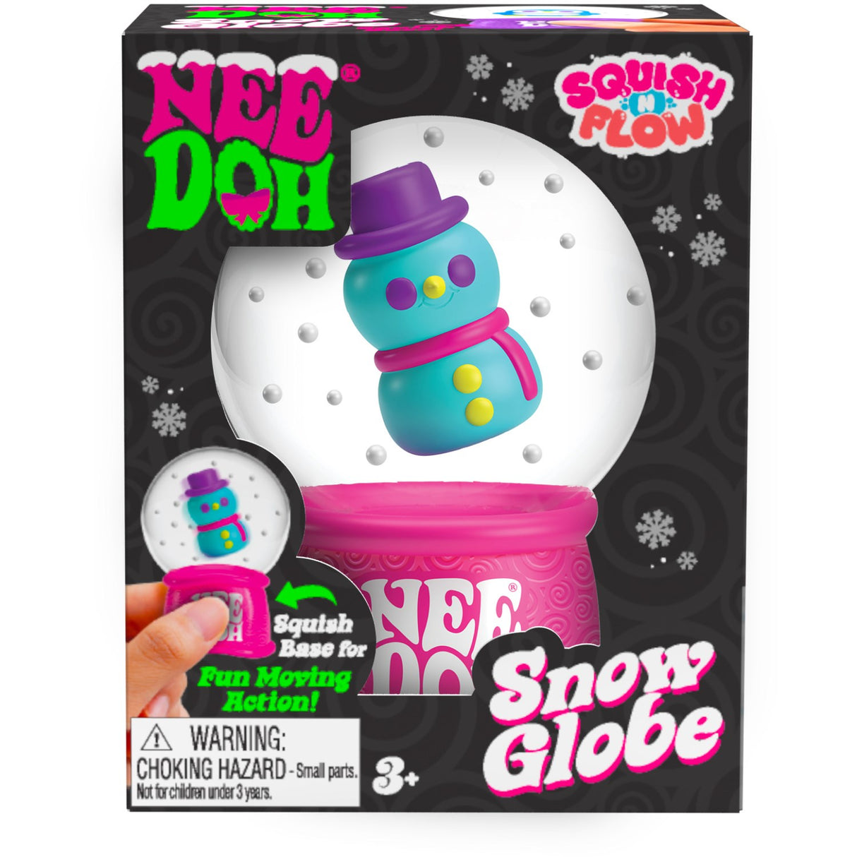 NeeDoh Squish N Flow Snow Globe 3 Asst. CDU