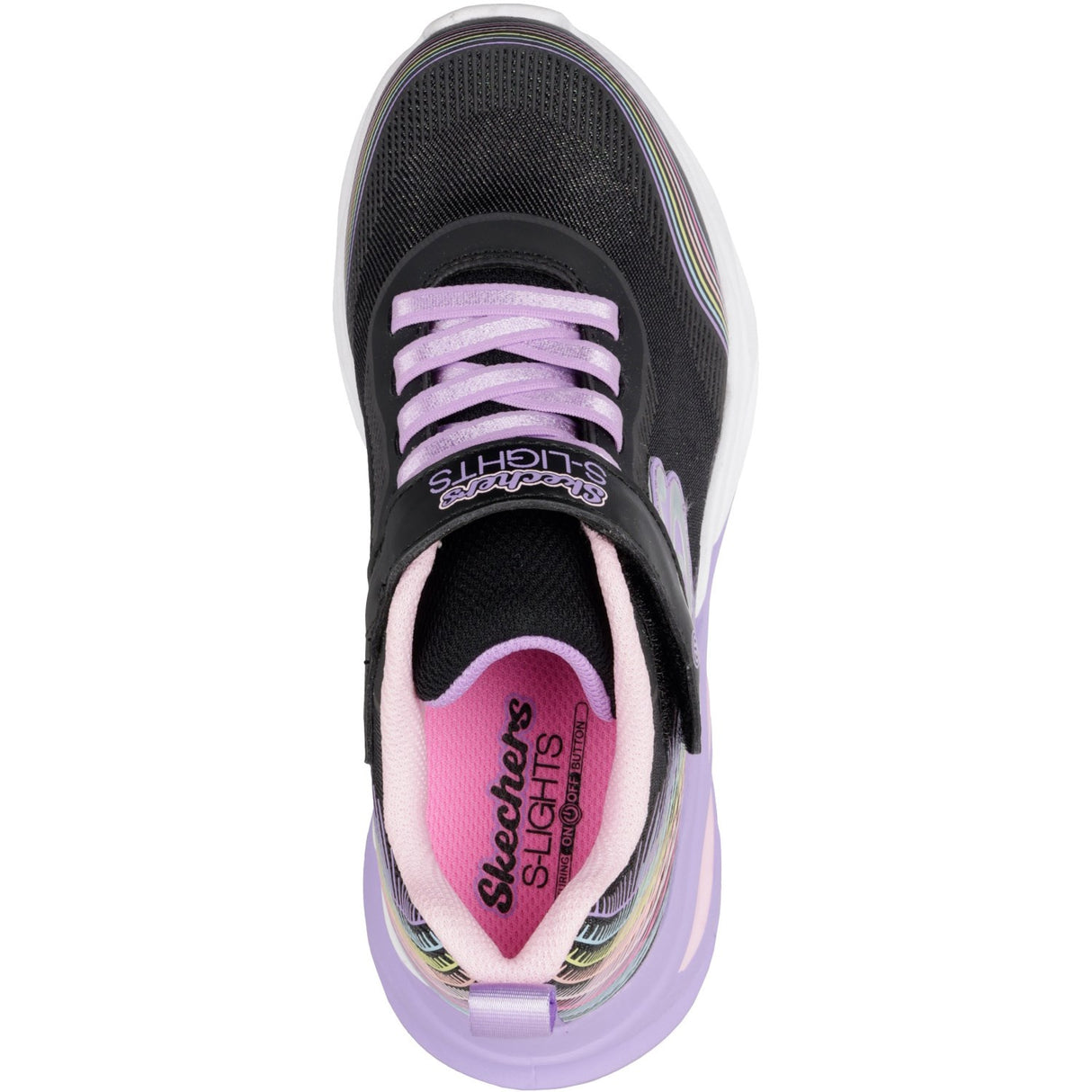 Skechers Black Cosmic Glow - Rainbow Beam