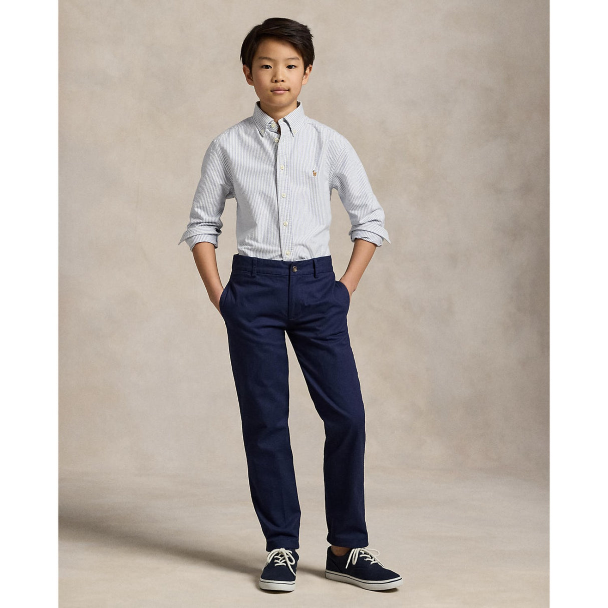 Polo Ralph Lauren Lt Blue Stripe Sport Skjorte