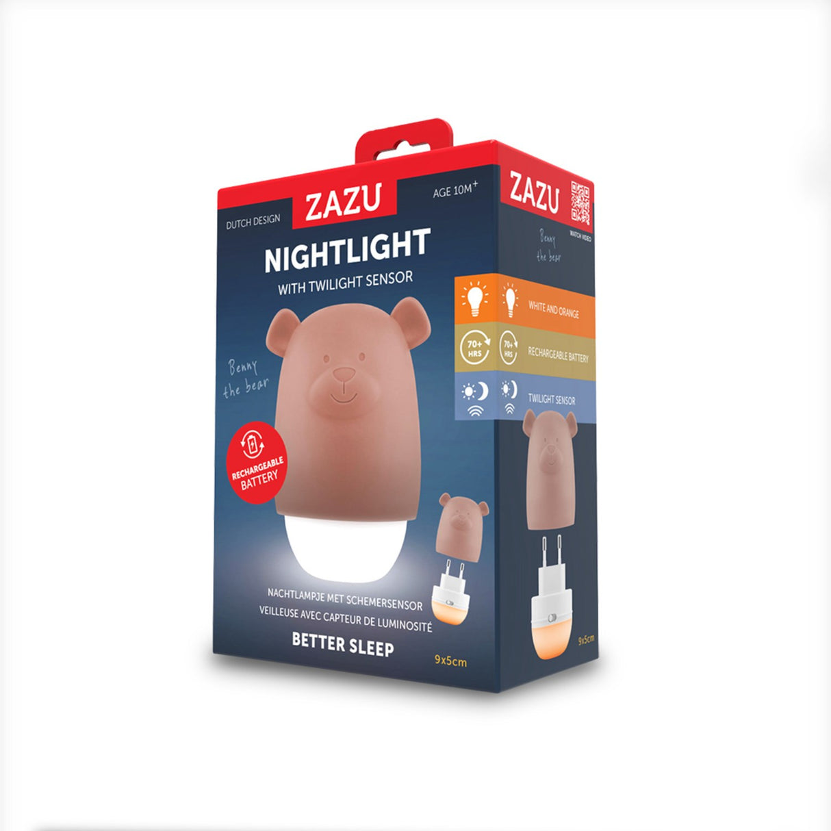 Zazu Brown Benny The Bjørn Portable Nightlight