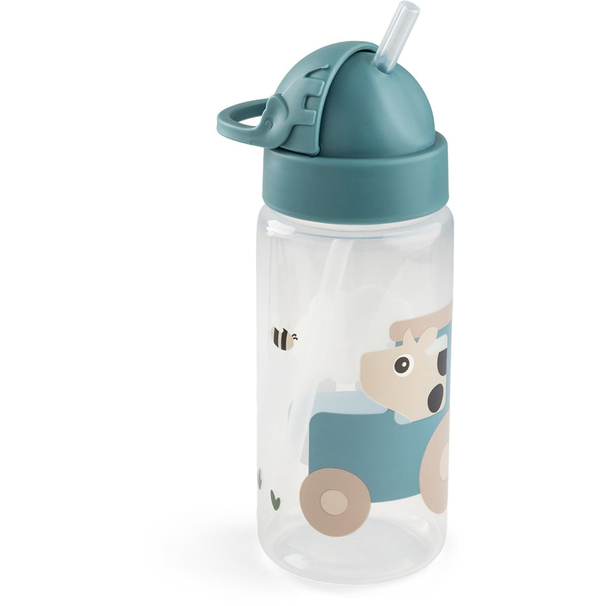 DonebyDeer Tiny Farm Blue Drikkeboks Med Sugerør 350 Ml