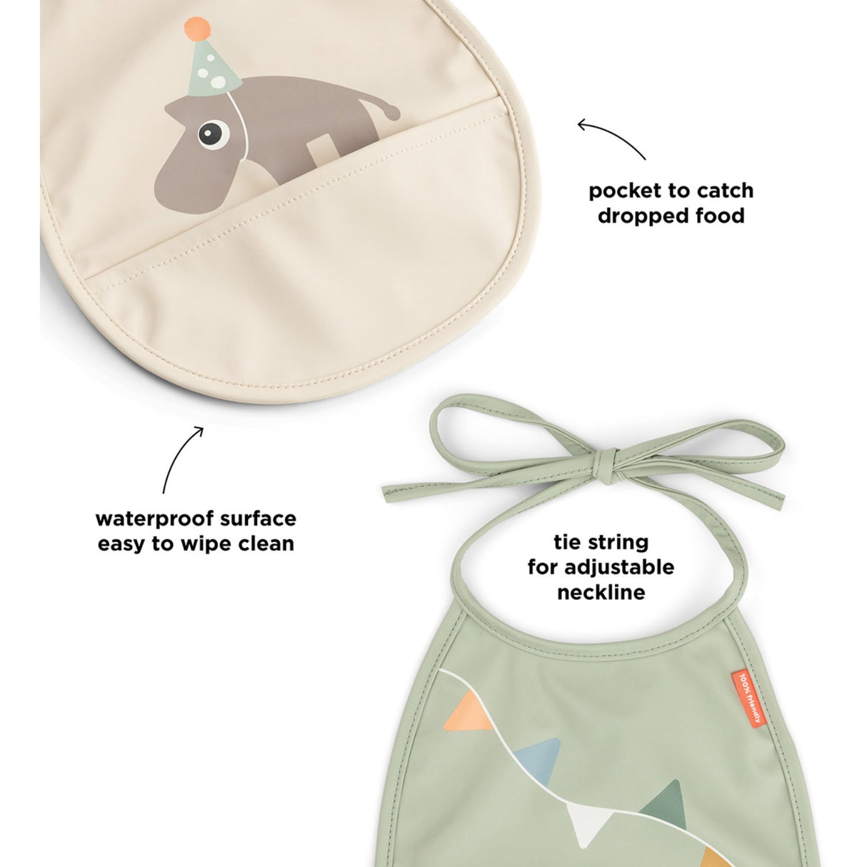 DonebyDeer Celebration Sand Mini Smekke Med Lomme 2-Pakning