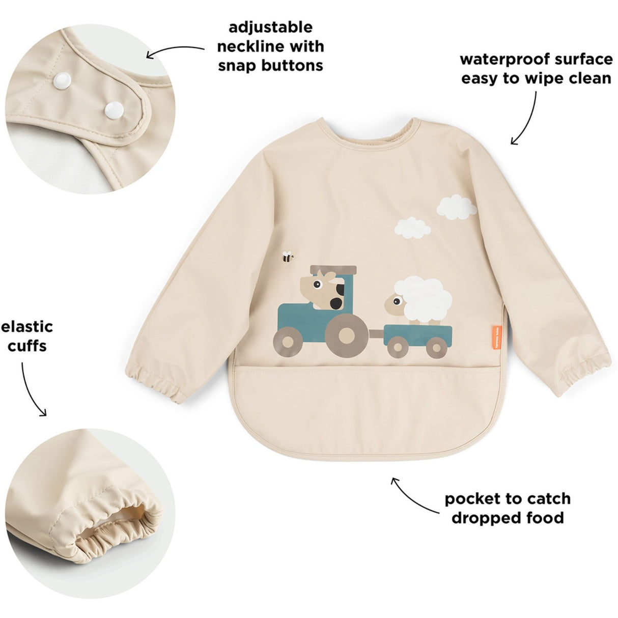 DonebyDeer Tiny Farm Sand Smekke Med Ermer Og Lomme