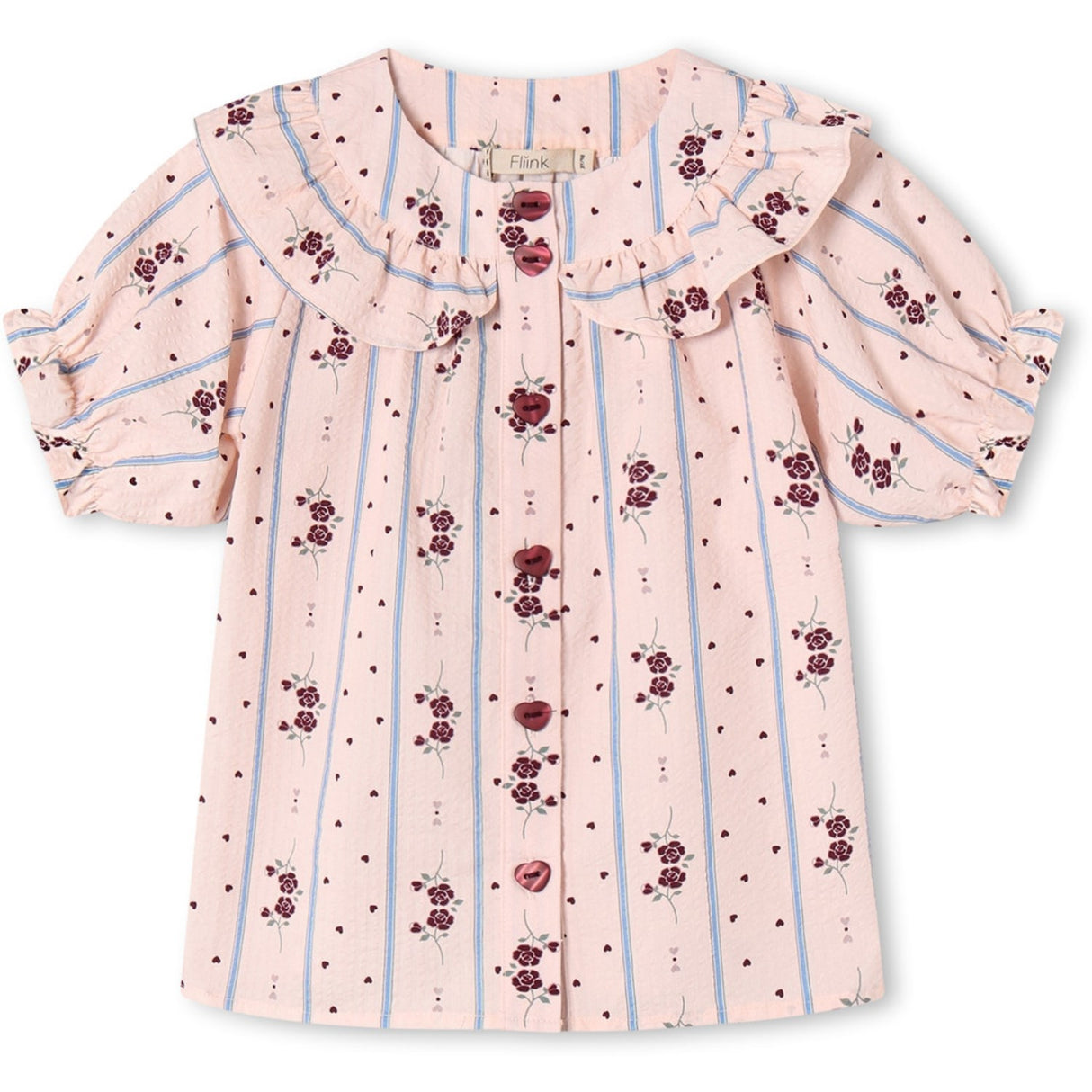 Fliink Chalk Pink Aop Colombe Ss Bluse