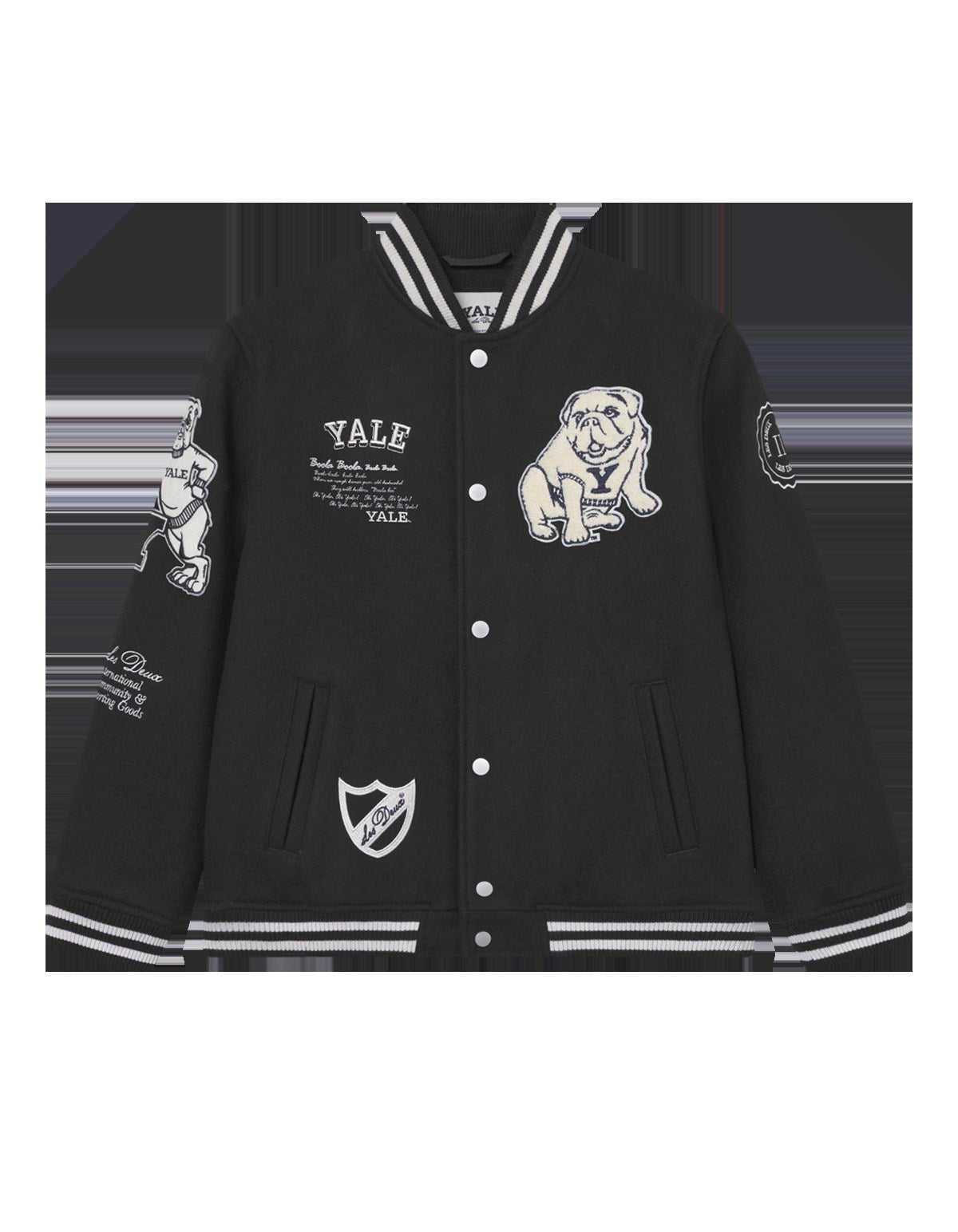 Les Deux Kids Black/Black Yale Ull Varsity Jakke KIDS