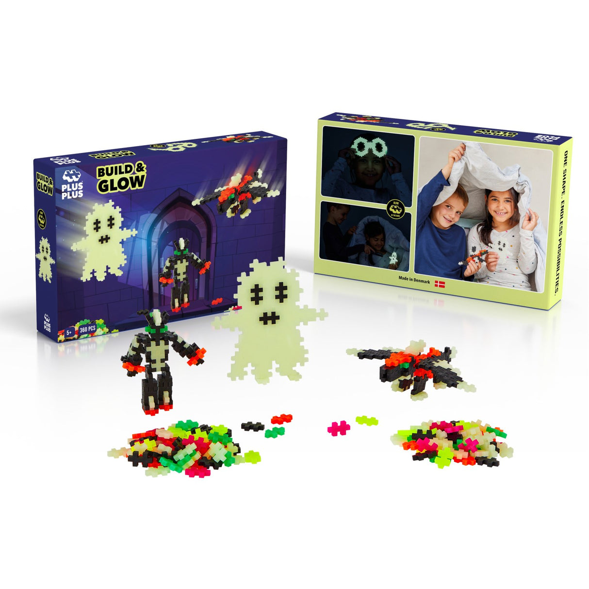 Plus-Plus Build Og Glow - Glow In The Dark / 360 Pcs