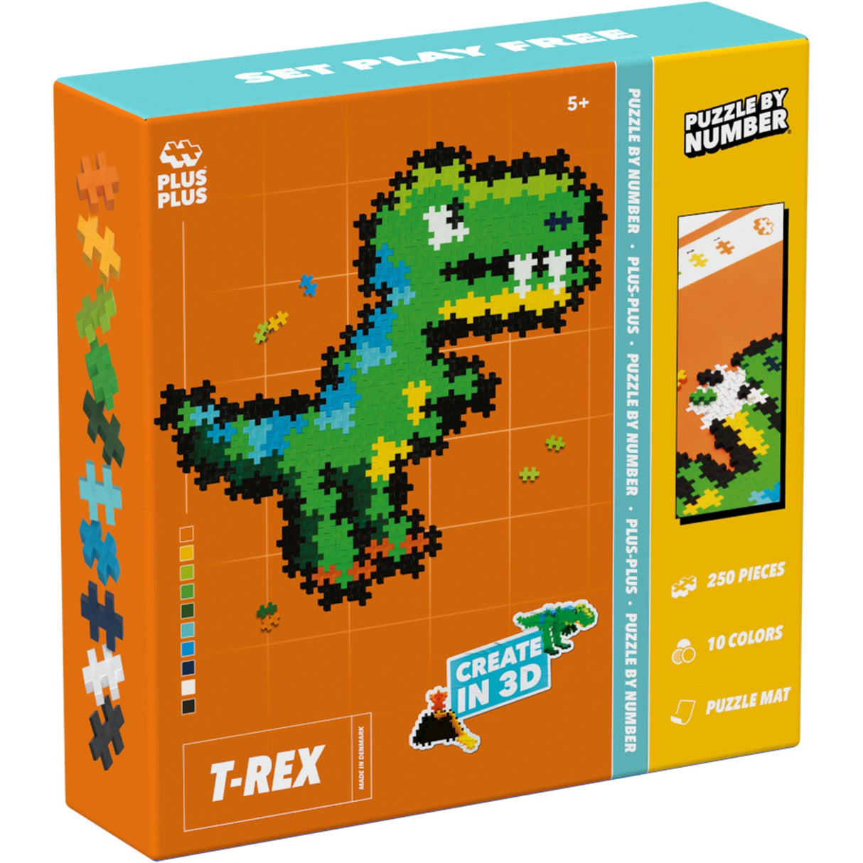 Plus-Plus Puslespill By Number T-Rex 250 Pcs