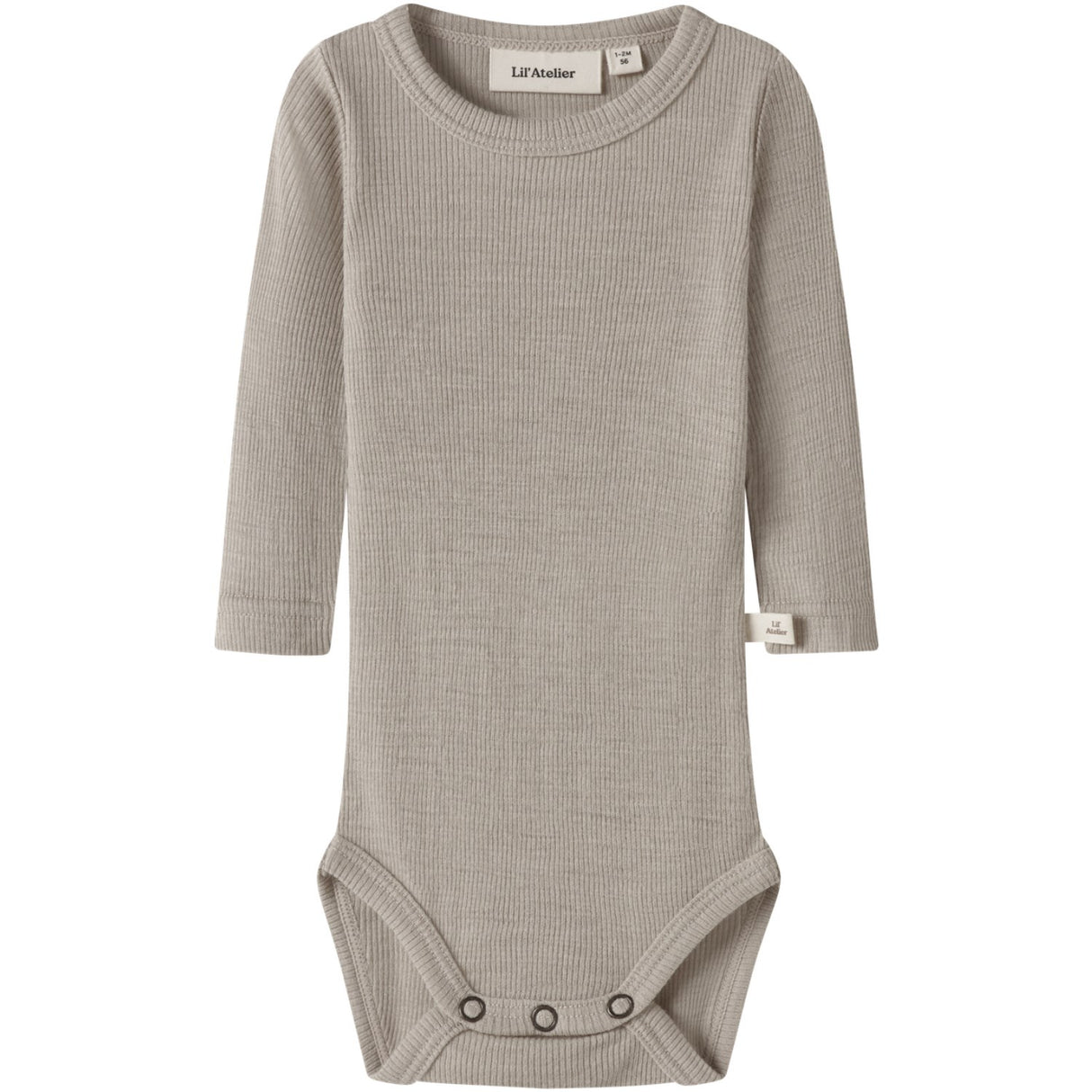 Lil'Atelier Feather Gray Nbnnalu Rib Wo/Mo Ls Slim Body Lil