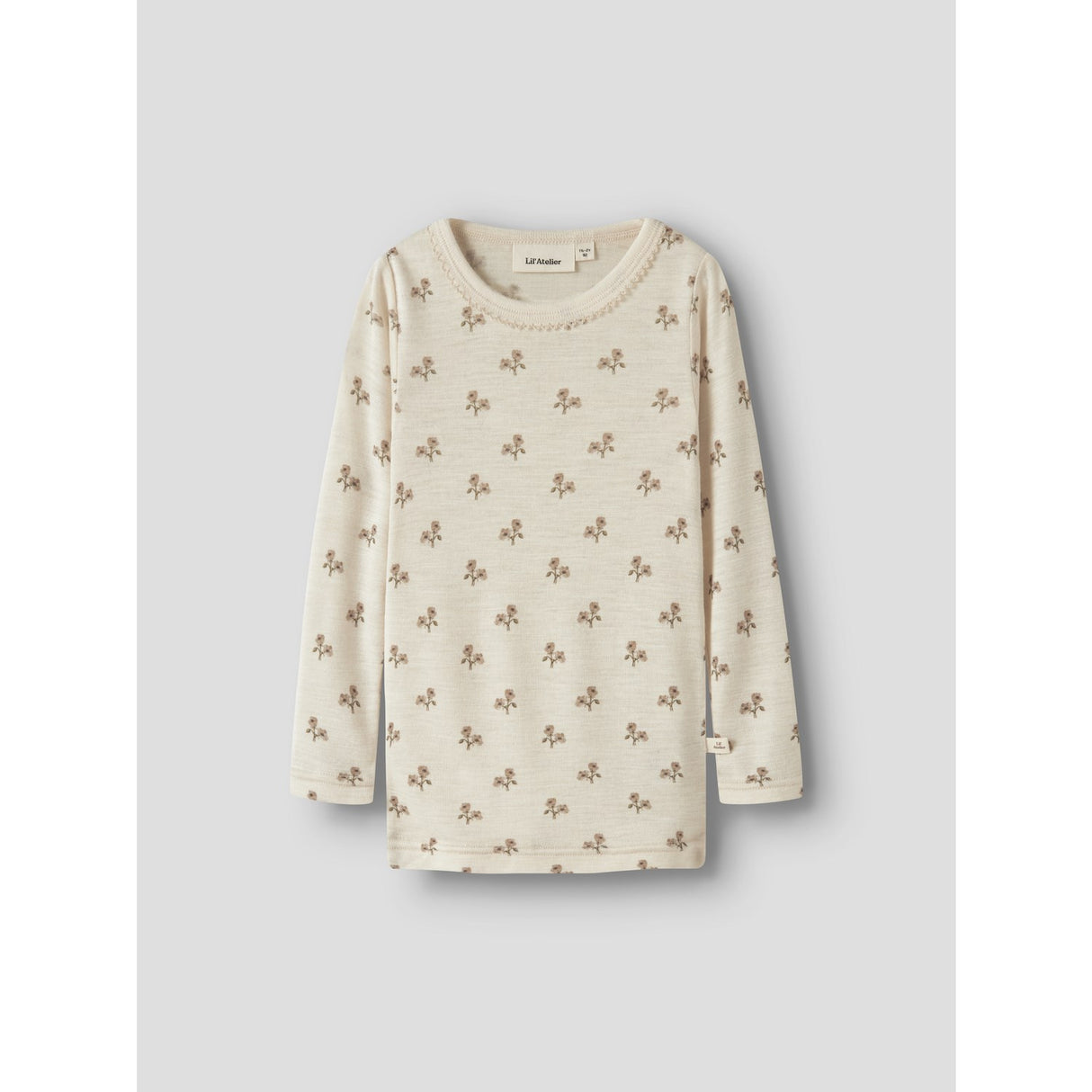 Lil'Atelier Turtledove Flower Nmfnalu Wo/Mo Ls Slim Topp Lil