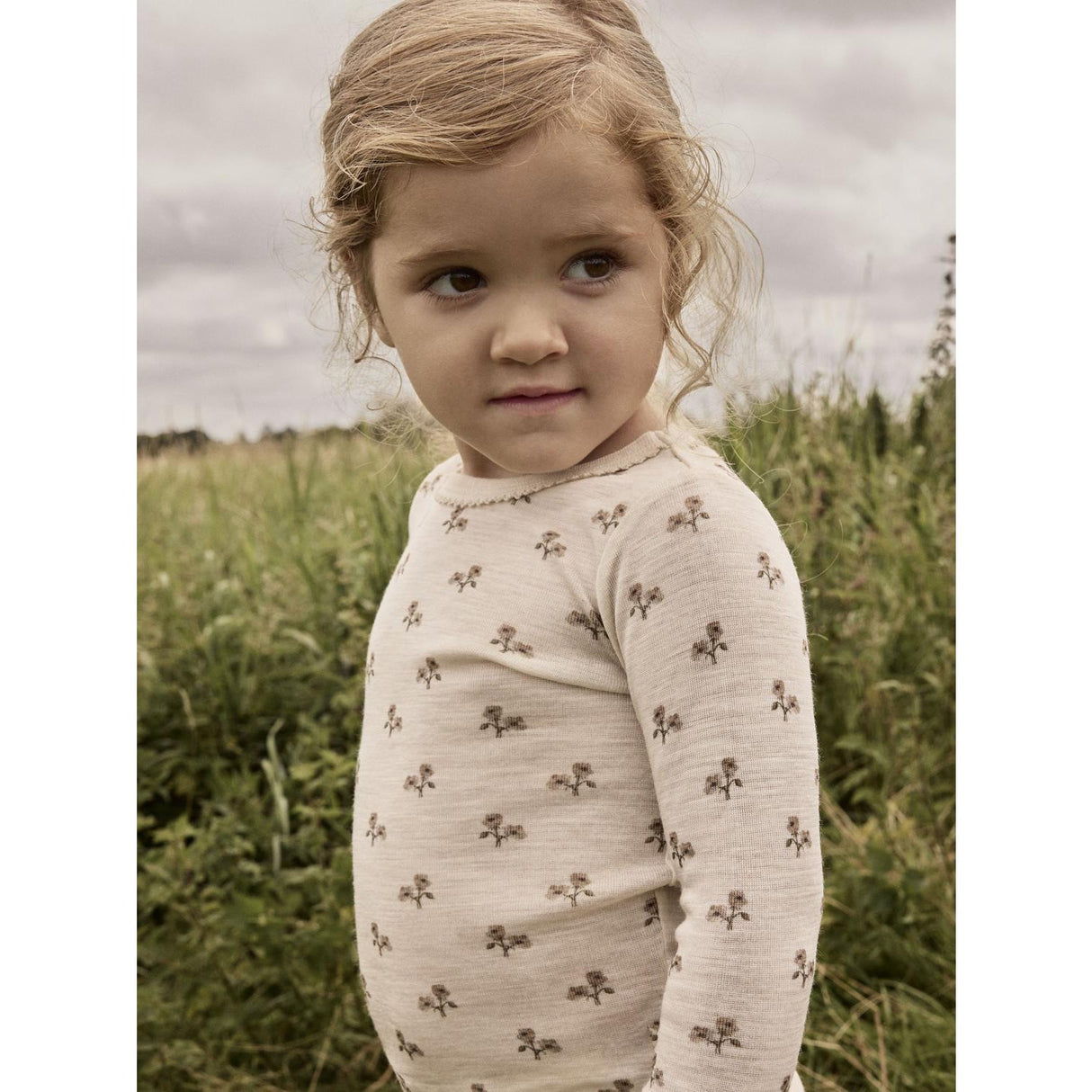 Lil'Atelier Turtledove Flower Nmfnalu Wo/Mo Ls Slim Topp Lil