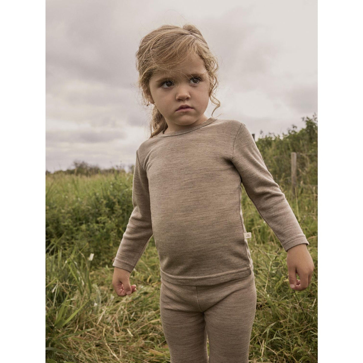 Lil'Atelier Sepia Tint Melange Nmnnilo Wo/Mo Ls Slim Topp Lil