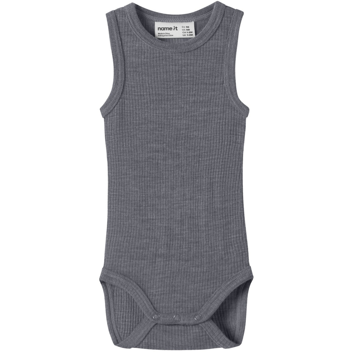 Name It Folkstone Gray Nbnwax Ull Rib Tank Body