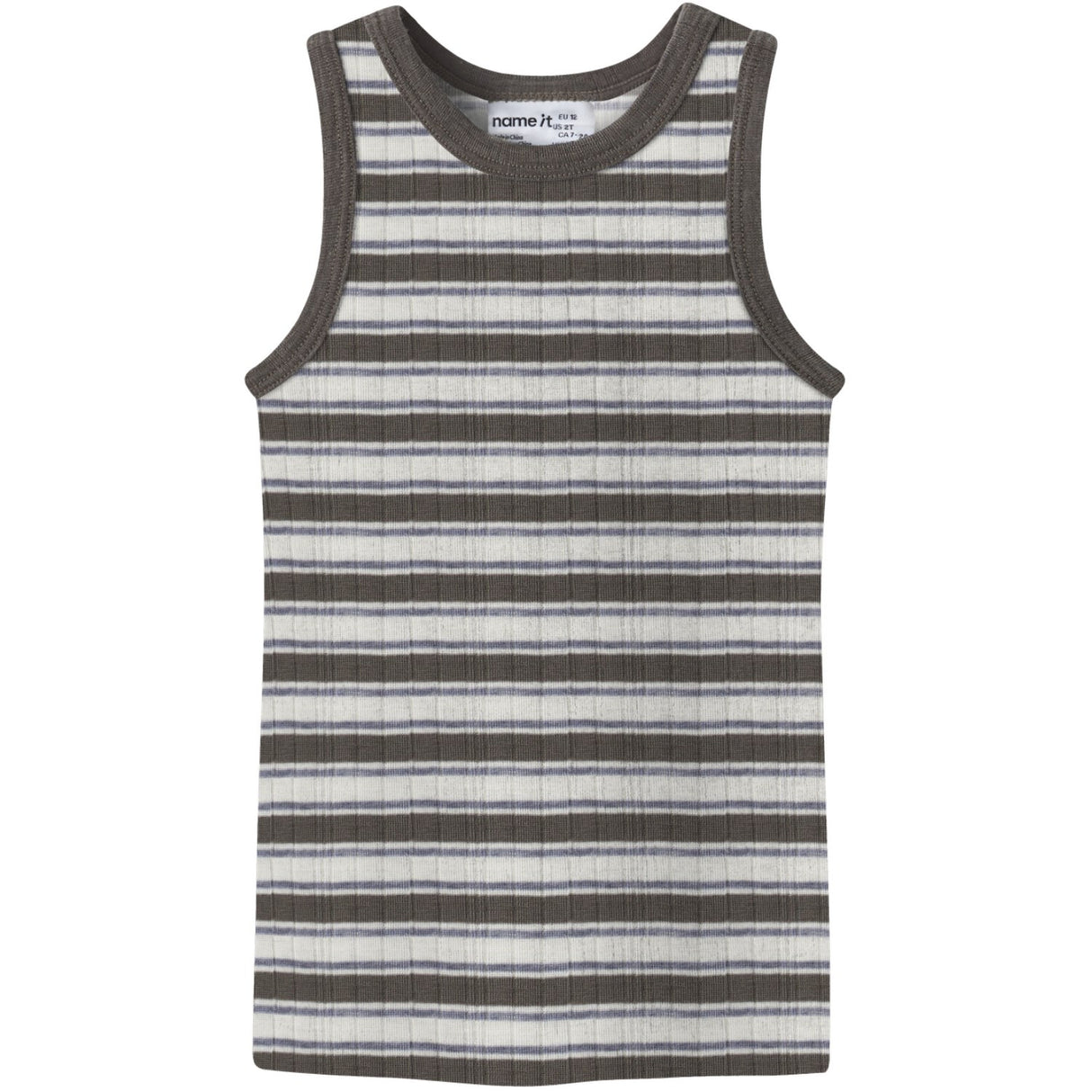 Name It Snow White Morel/Folkstone Gray Nmmwang Ull Needle Tank Topp