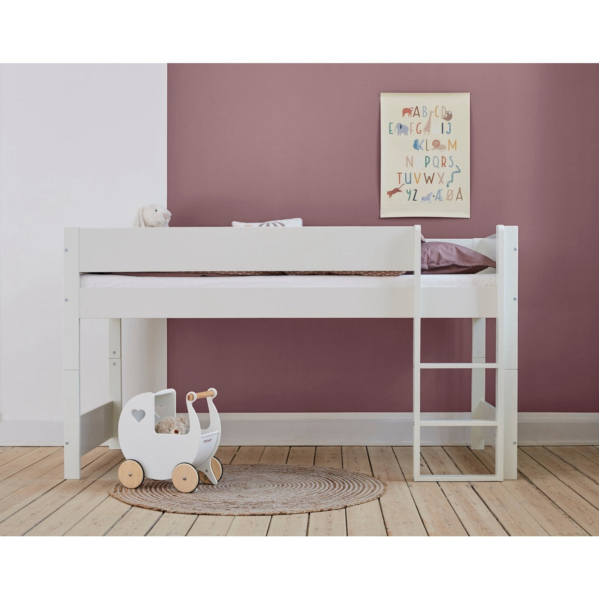 Manis-h White Huxie Halvhøj Seng - 160 Cm