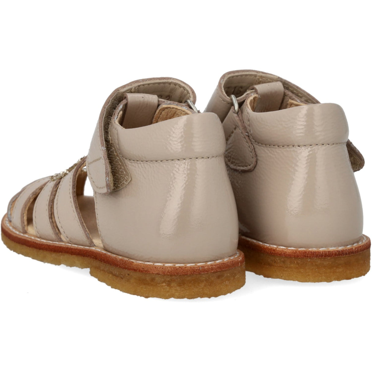 Angulus Hjertesandal Med Glitter Og Velcrolukning