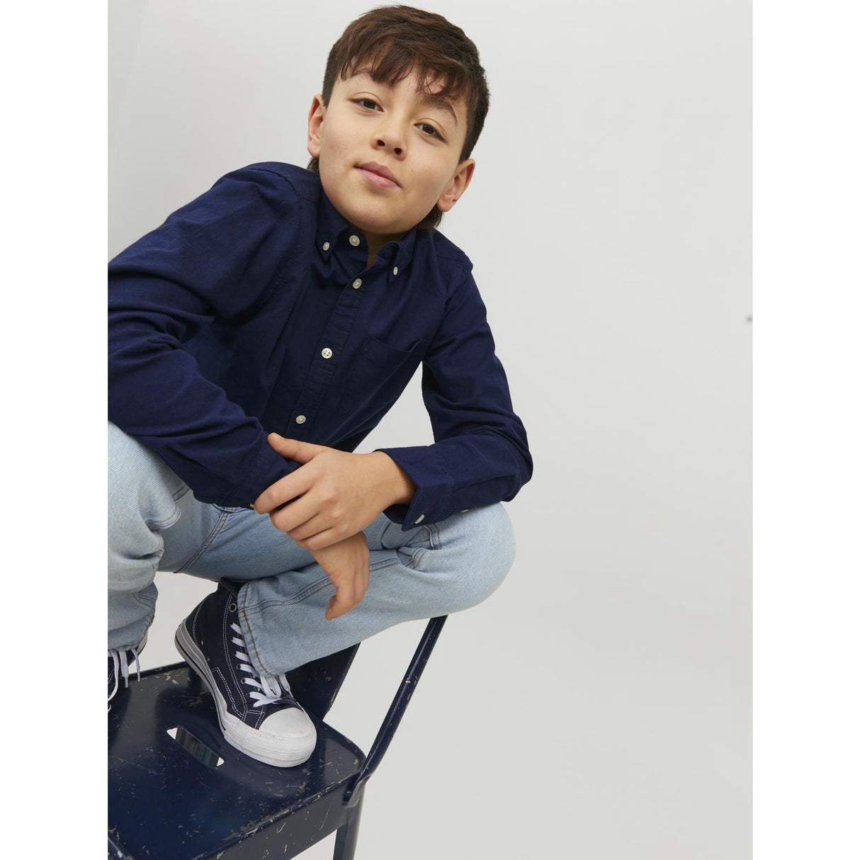 Jack & Jones Junior Navy Blazer Jjeoxford Skjorte L/S Noos Jnr