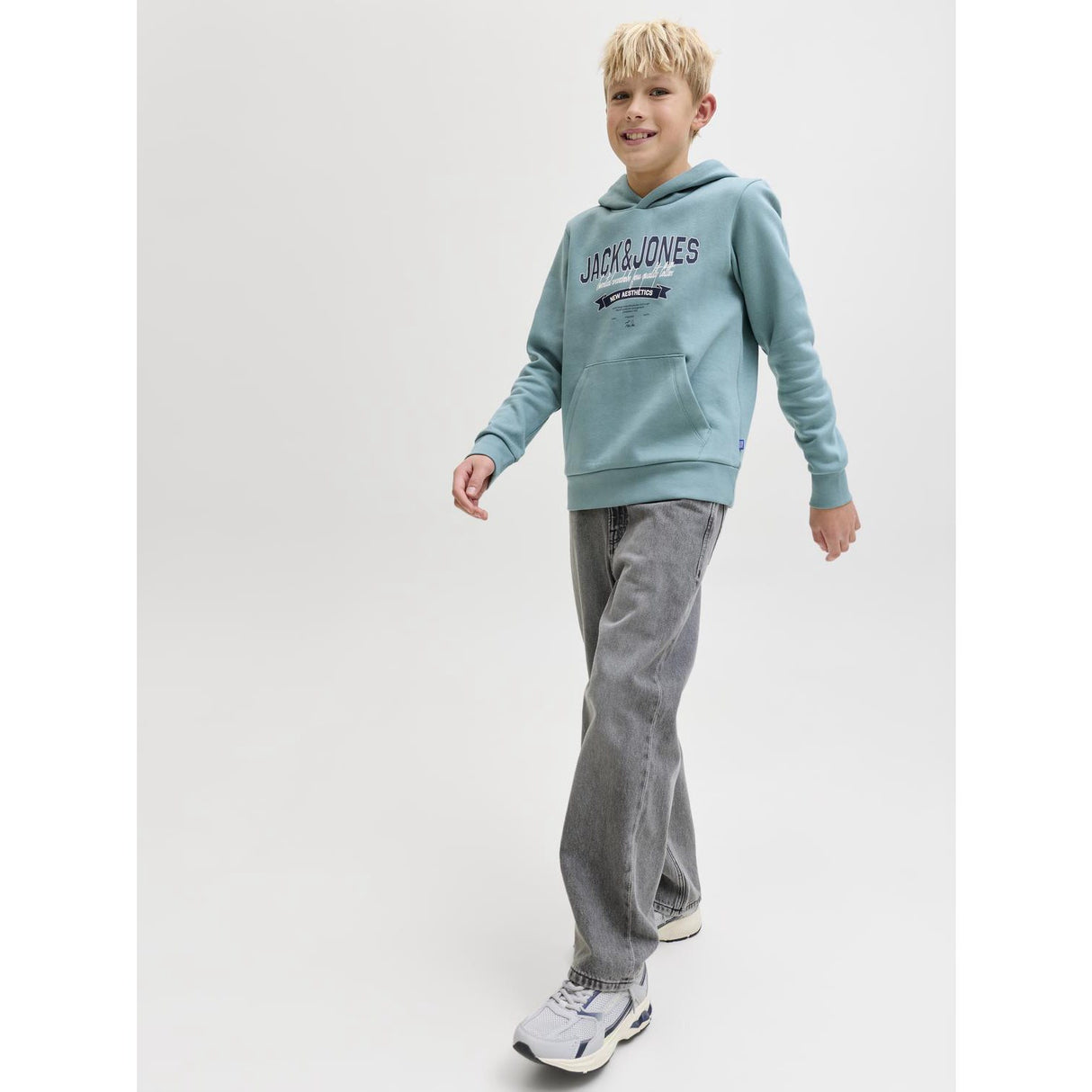 Jack & Jones Junior Grey Denim Jjialex Jjoriginal Akm 011 Jnr