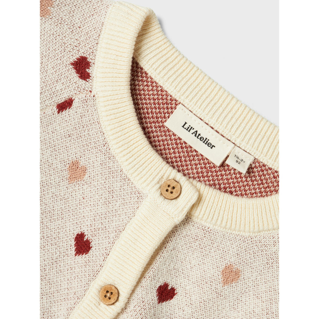 Lil'Atelier Turtledove Red Heart Nmfsaran Ls Strikk Card Heart Lil
