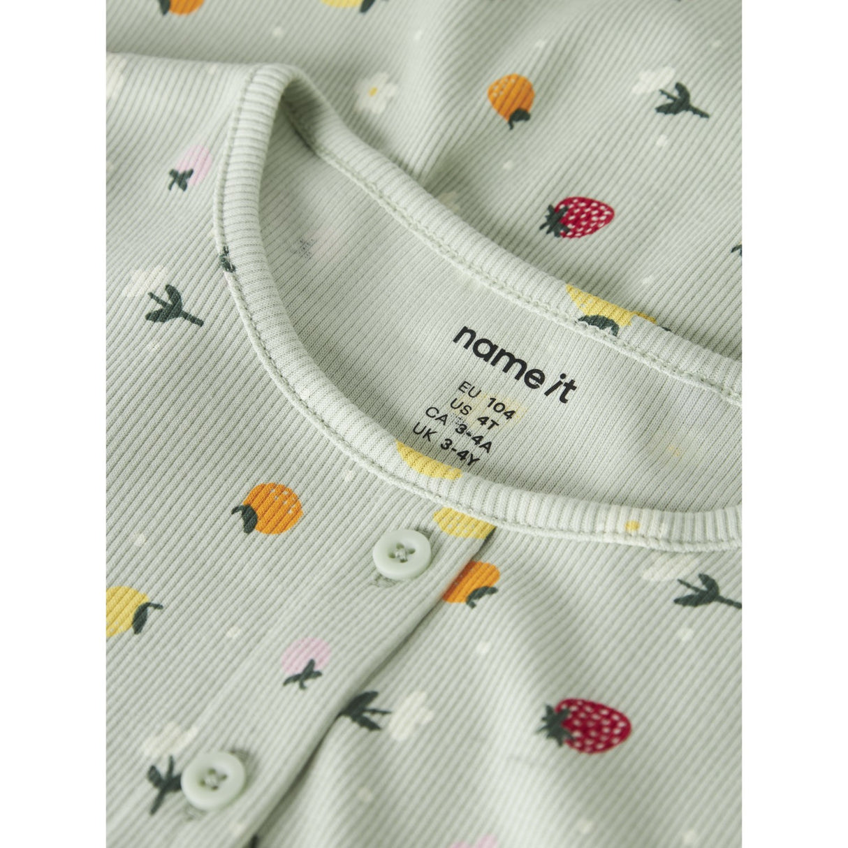 Name It Pale Aqua Fruit Flowers Nmfvemia Ss Kjole