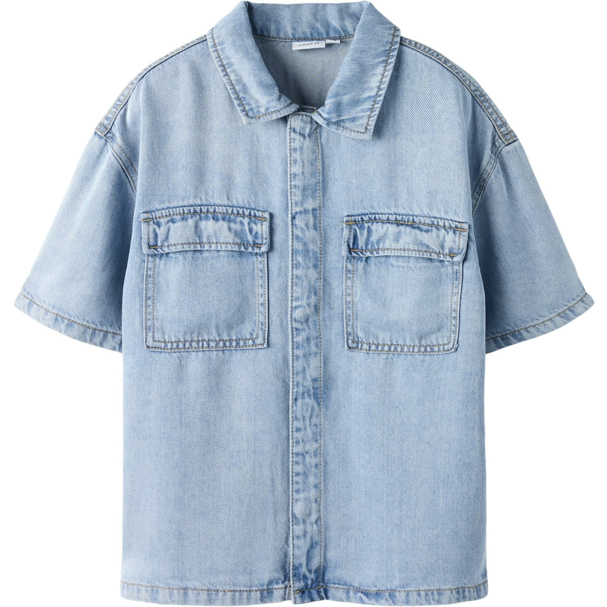 Name It Light Blue Denim Nkmjoy Boxy Dnm 1/2 Skjorte 1860-Ph F