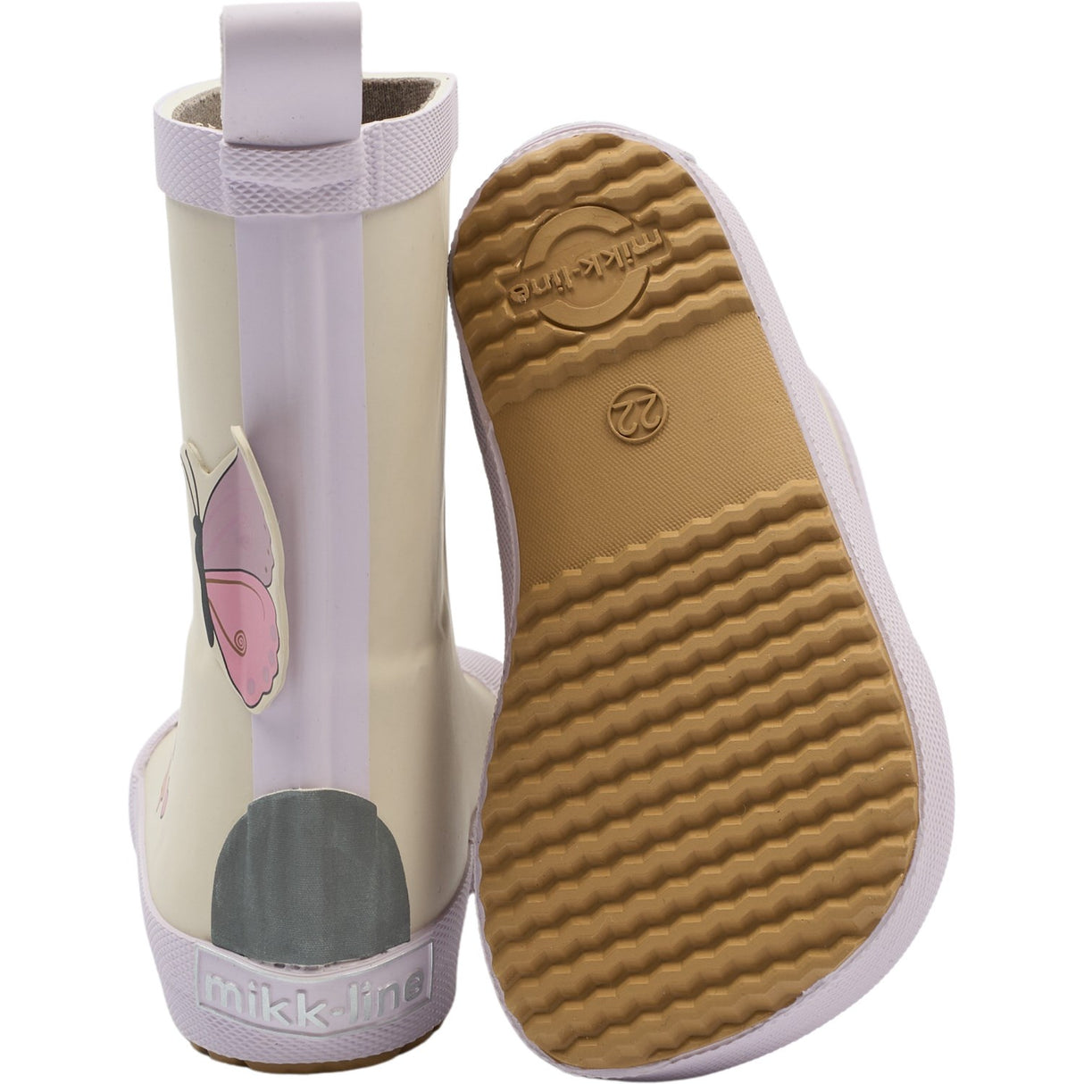Mikk-Line Oyster Gray Gummistøvler Butterfly Barefoot