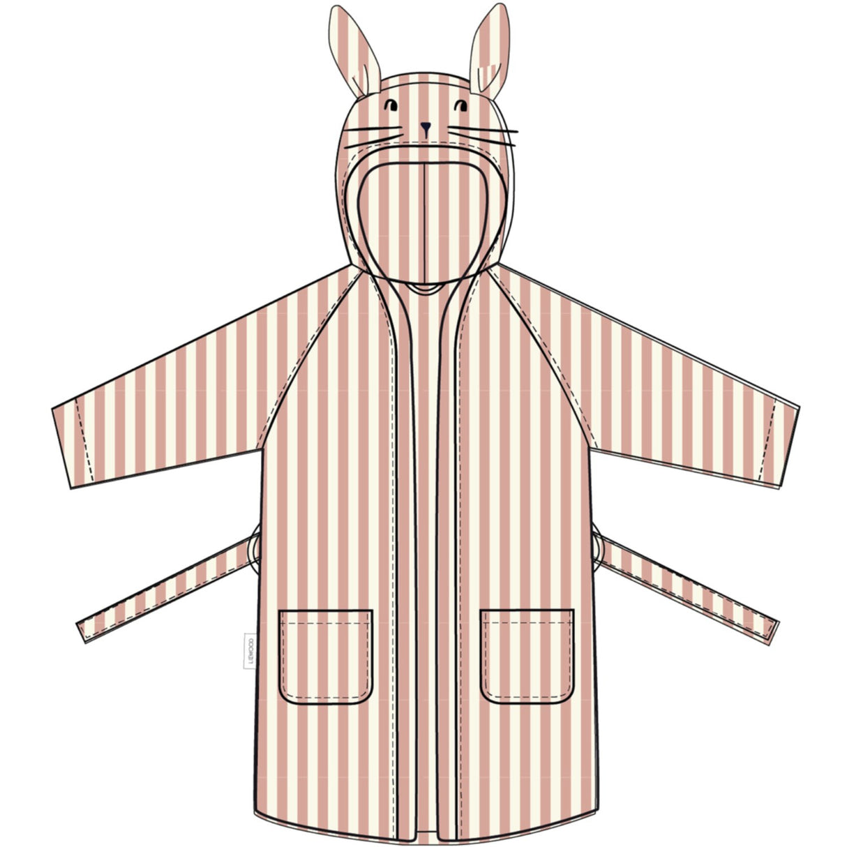 LIEWOOD Coral Blush / Creme De La Creme Stripe Lily Badekåpe