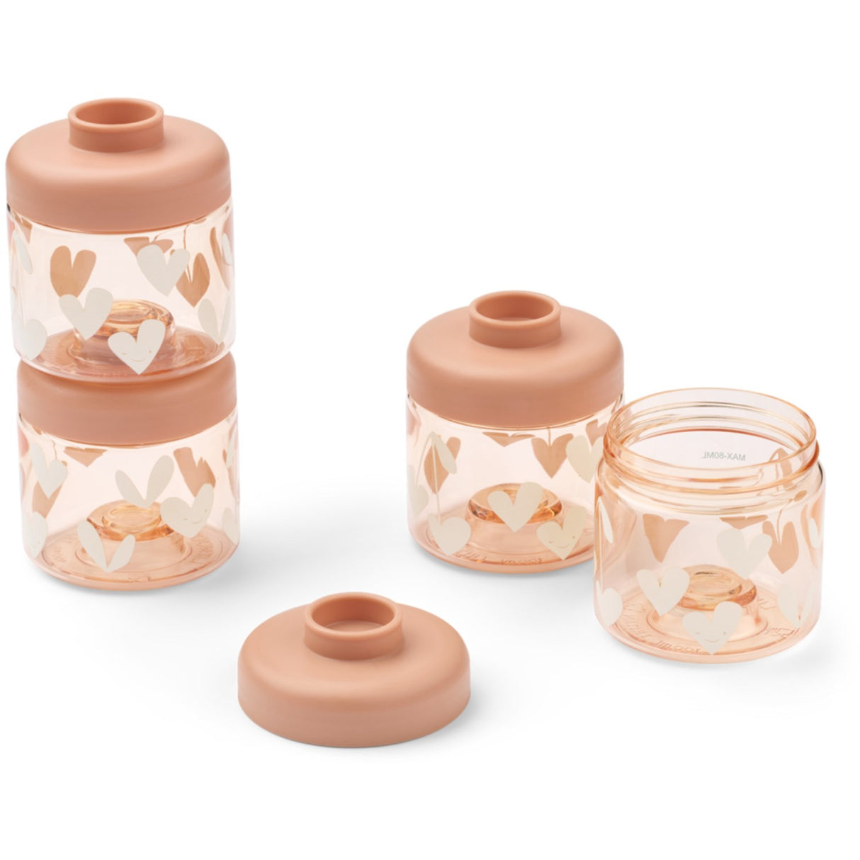 LIEWOOD Sweethearts / Pale Tuscany Dominique Food Tritan Boxes 100 Ml 4-Pakke