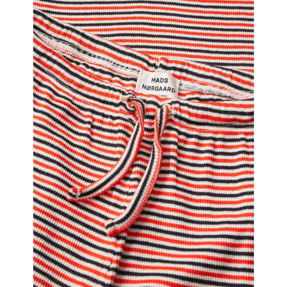 Mads Nørgaard Fiery Red/Vanilla Ice 2X2 Bomull Stripe Verona Bukser