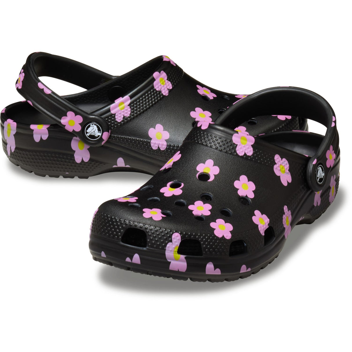 Crocs Black Classic Flower Clog K Blk