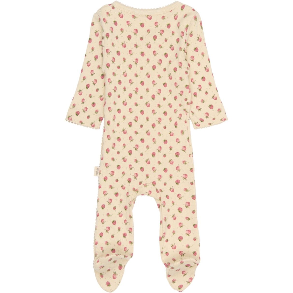 Petit Piao Fog Strawberry AOP PPDea L_S Buksedrakt Fold Feet NB