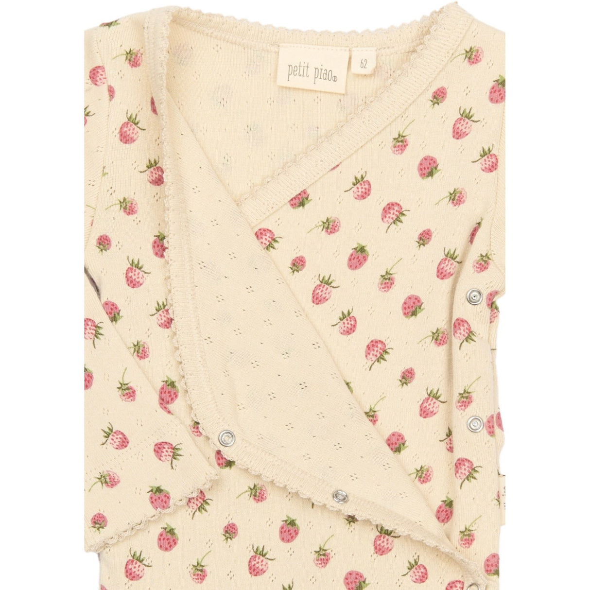 Petit Piao Fog Strawberry AOP PPDea L_S Buksedrakt Fold Feet NB