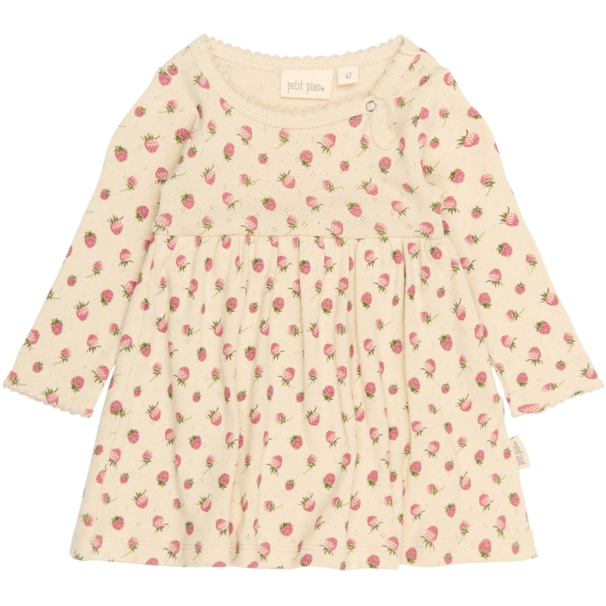 Petit Piao Fog Strawberry AOP PPDea L_S Body Kjole Fold NB