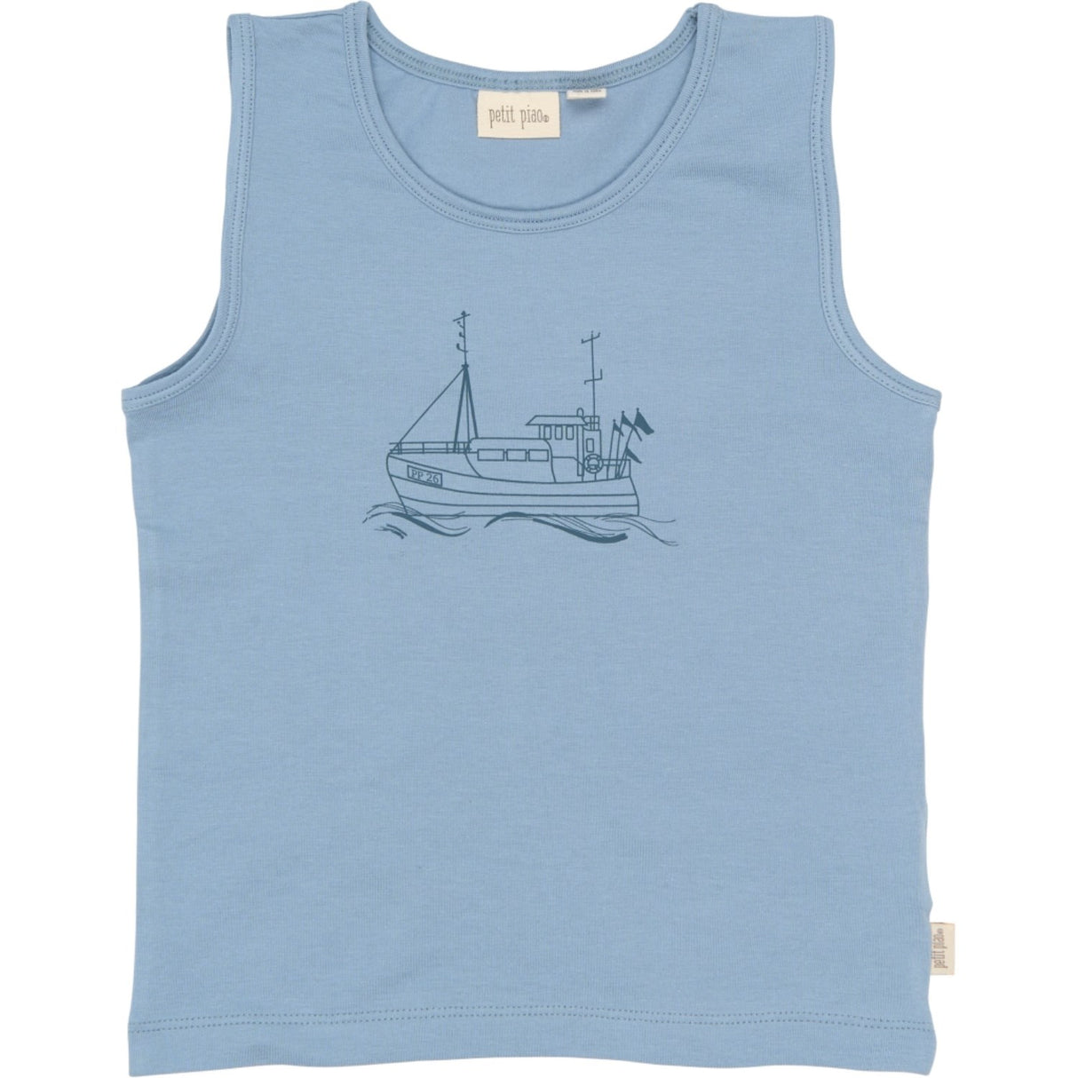 Petit Piao Illusion Blue Boat AOP PPStar Boys Undertrøye 2-pack