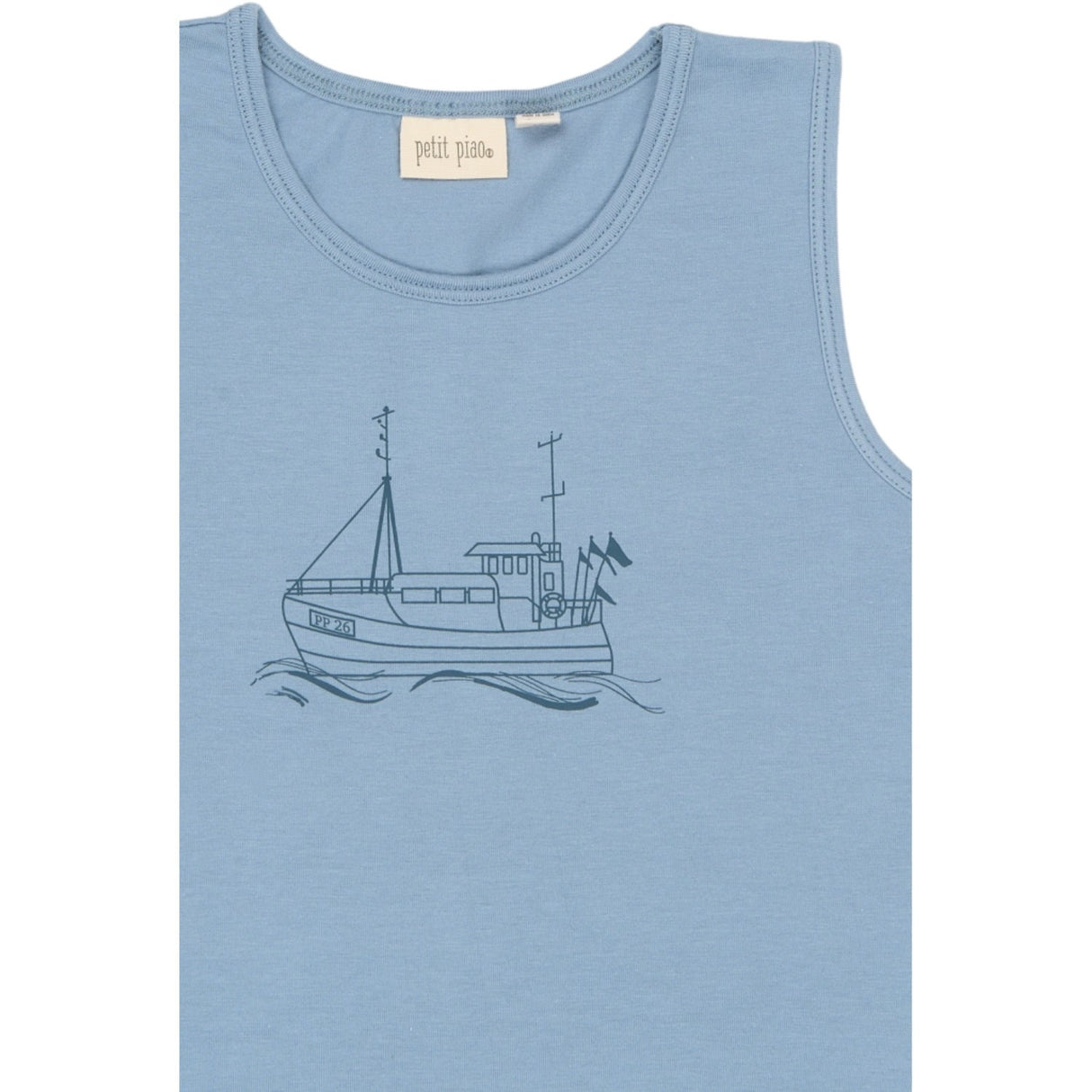 Petit Piao Illusion Blue Boat AOP PPStar Boys Undertrøye 2-pack