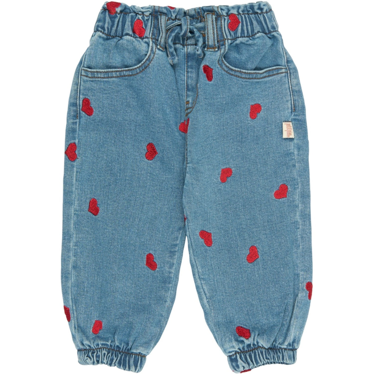 Petit Piao Light Blue Denim EMB PPEva Denim Bukser
