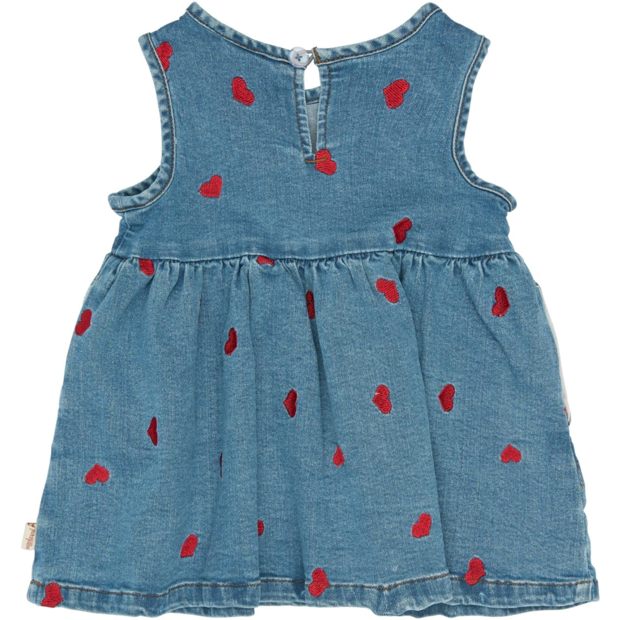 Petit Piao Light Blue Denim EMB PPEva S_L Denim Kjole