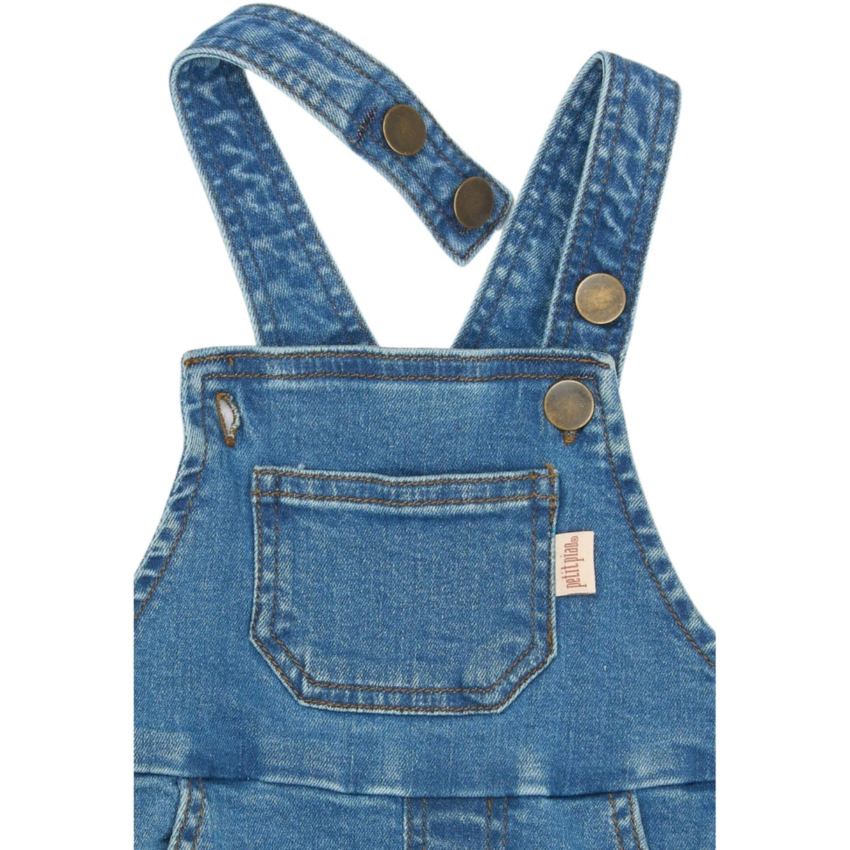 Petit Piao Light Blue Denim PPElm Denim Overalls