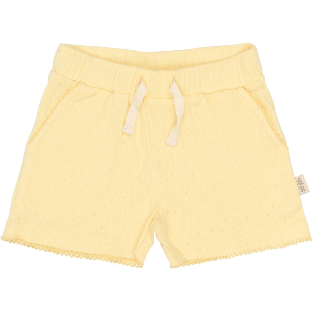 Petit Piao Mellow Yellow Ppsuze Pointelle Shorts