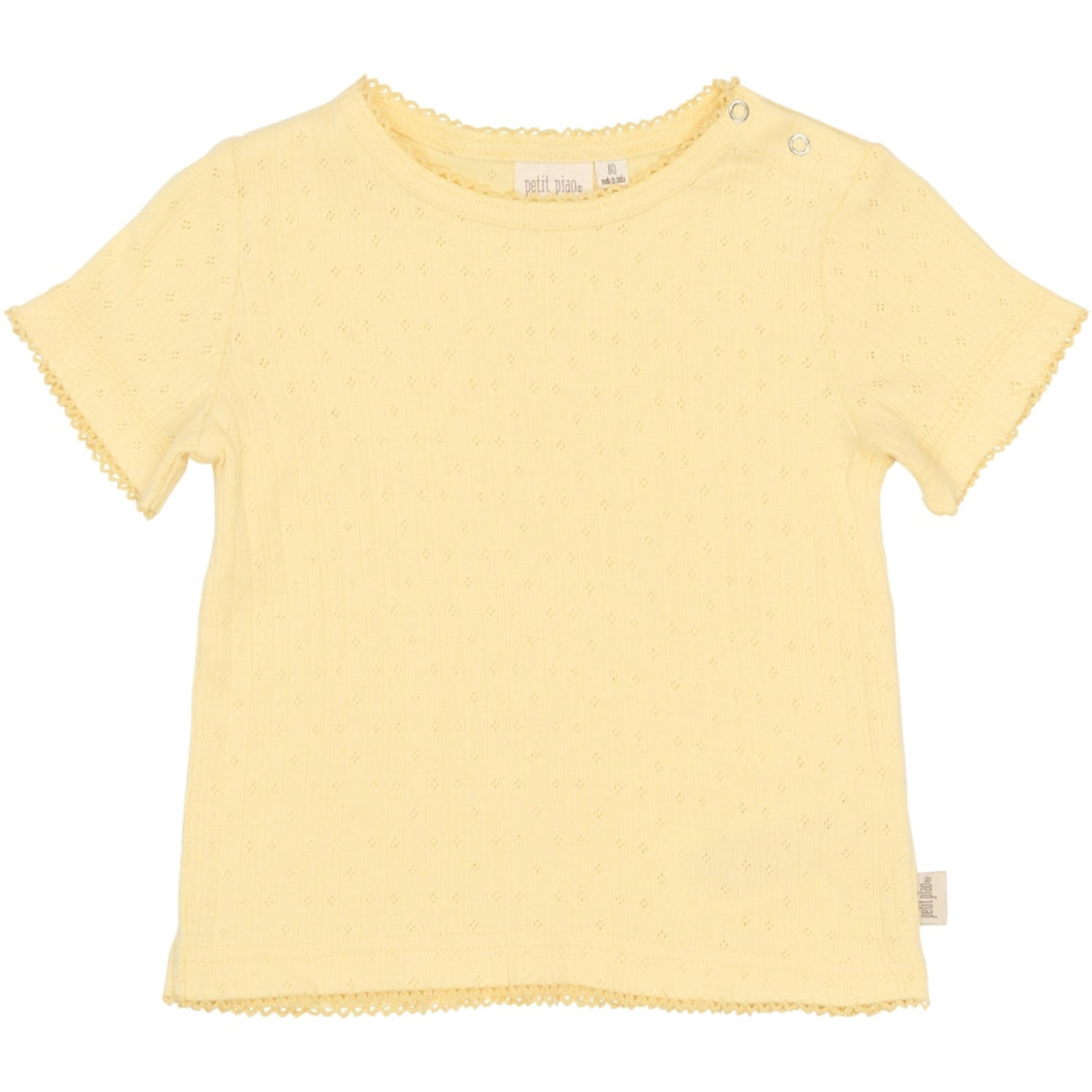 Petit Piao Mellow Yellow Ppsuze S_S Pointelle Tee