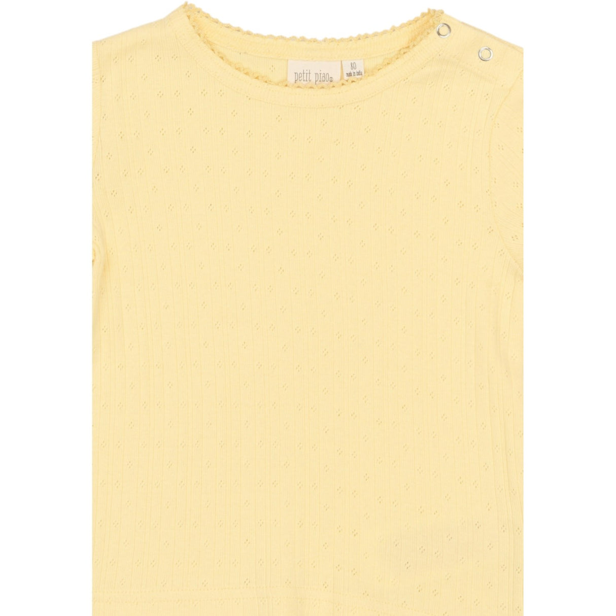Petit Piao Mellow Yellow Ppsuze S_S Pointelle Tee