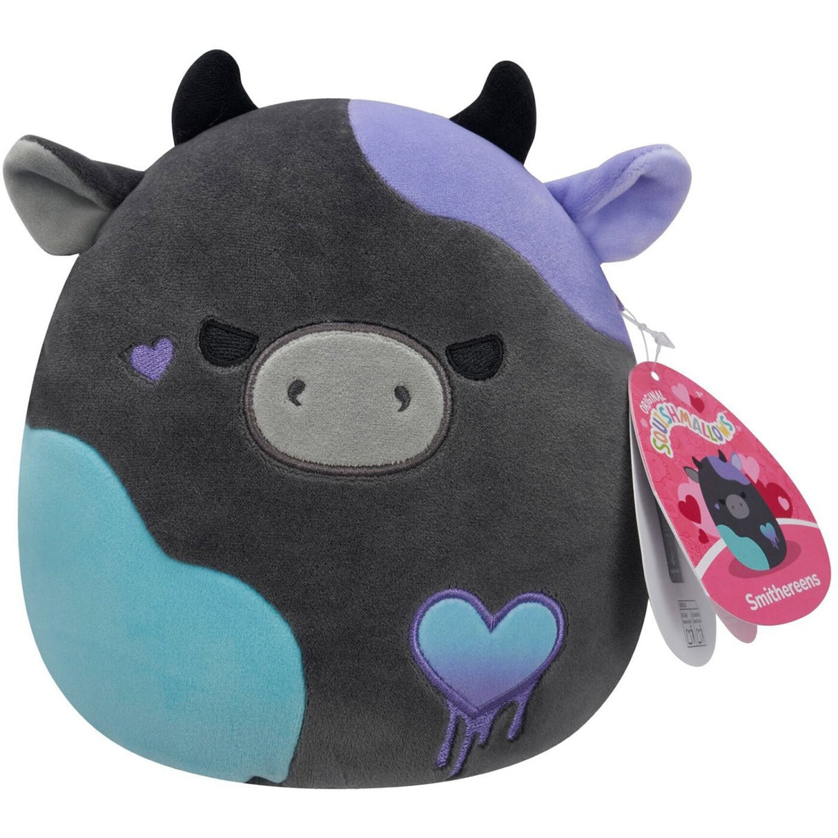 Squishmallows Smithereens The Charcoal Grey Cow 19 Cm Love