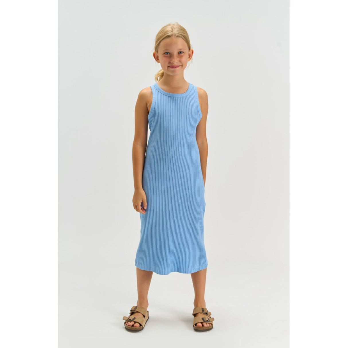 The New Forever Blue Tntove S_L Rib Kjole
